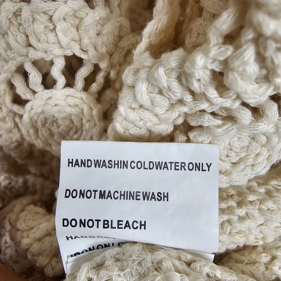 Solitaire Crochet Lace Sweater Cardigan in Ivory - Size S - Picture 9 of 9